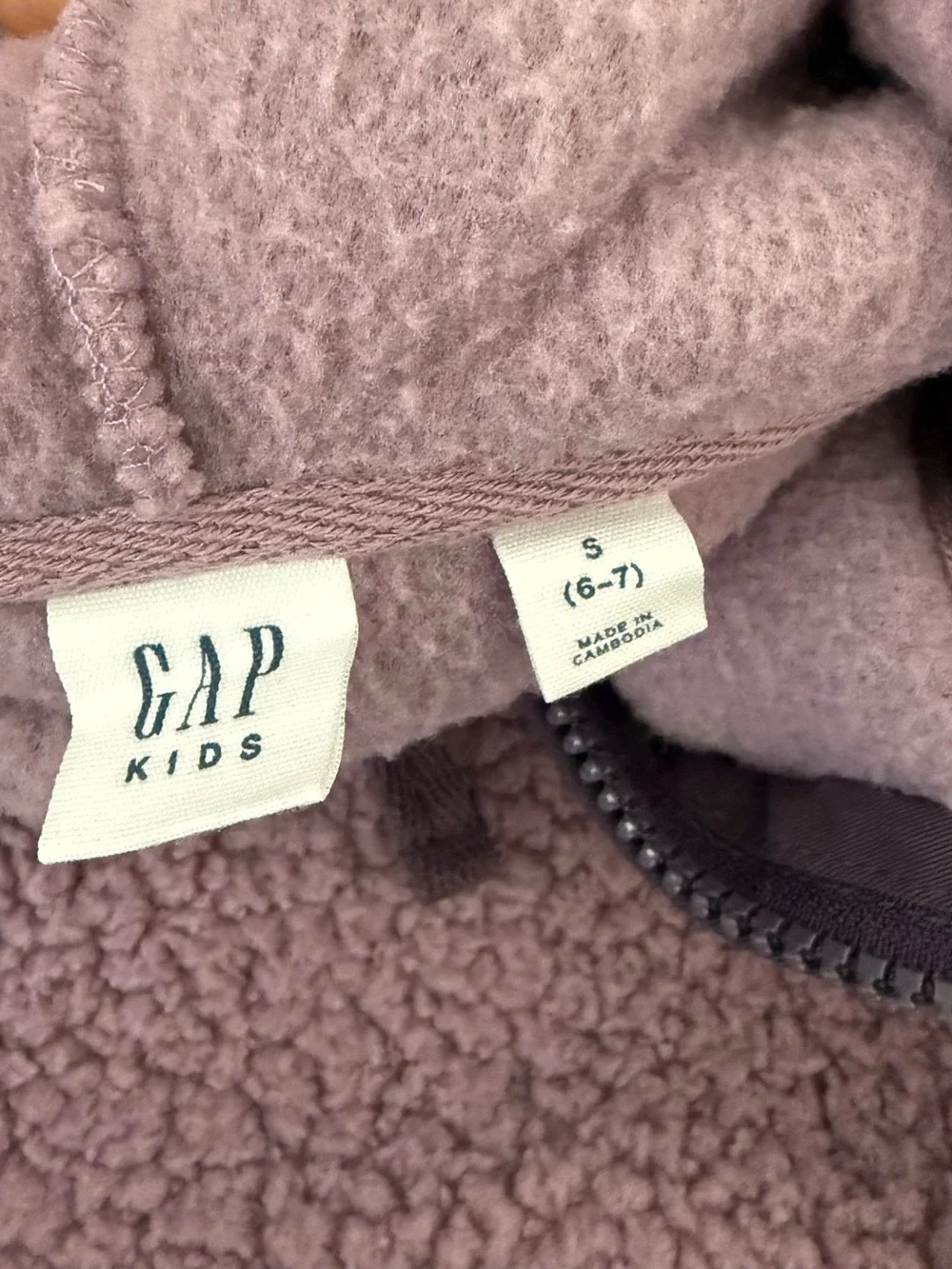 GAP Kids Plush Half-Zip Hooded Pullover - Mauve